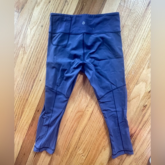Navy Lululemon Capri Leggings with Mesh - Picture 2 of 3